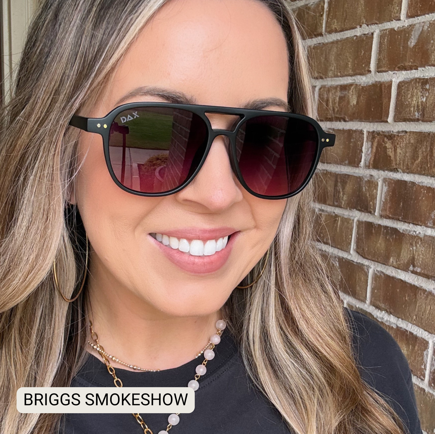 Briggs - Women's Polarized Small/ Medium Aviator: Black Gradient Fl/Tx