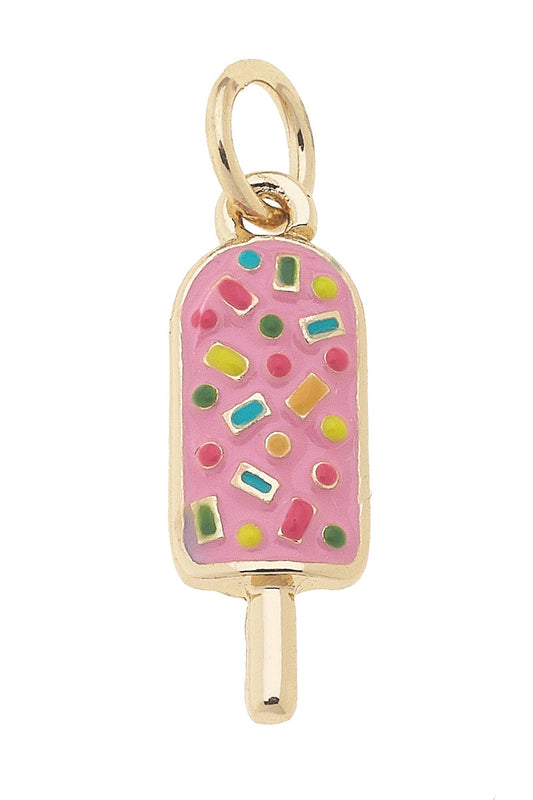 Enamel Popsicle Charm in Light Pink Canvas