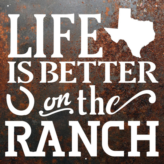 RUSTIC METAL "LIFE IS BETTER ON THE RANCH" TEXAS, SIGN Recherche