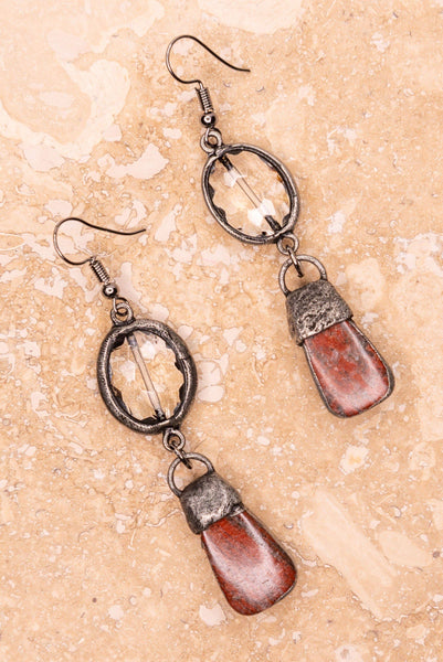 Pica Drop Jeweled Earrings - Agate Liv Rocks