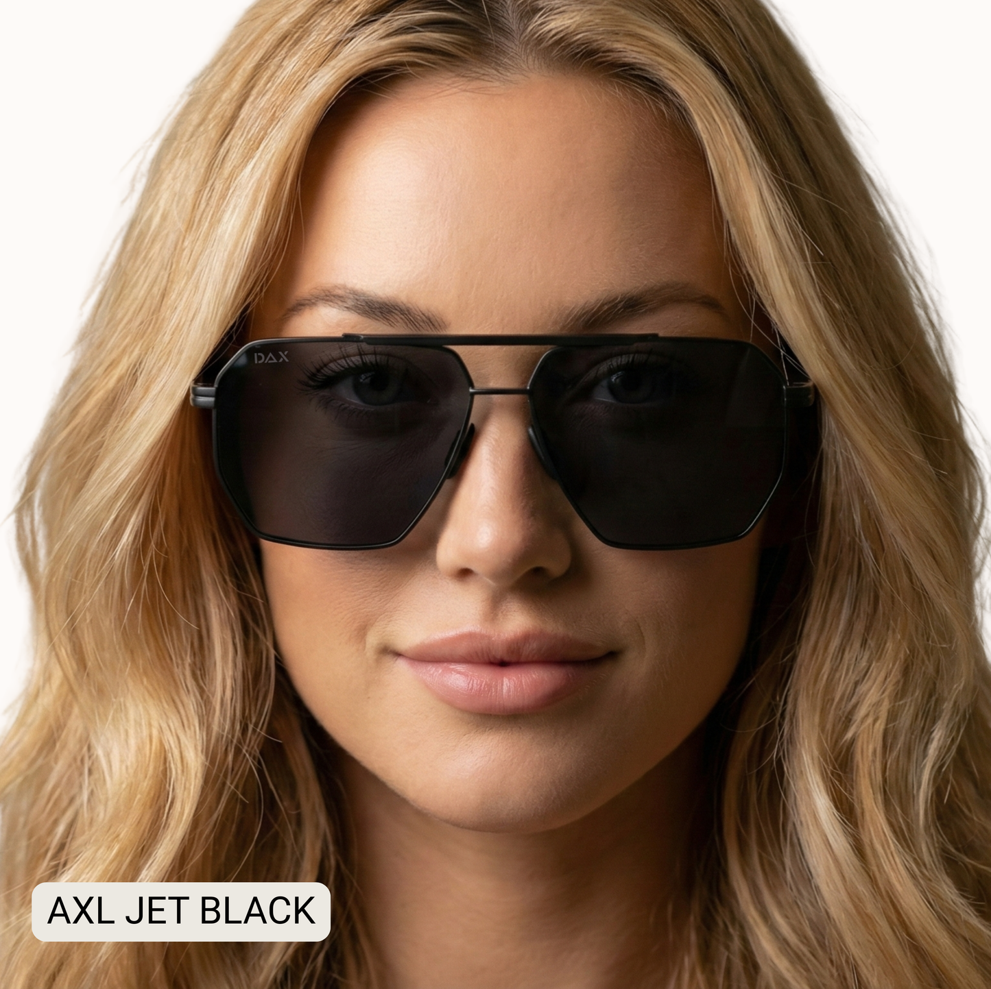 AXL - Unisex Geometric Aviator Polarized Sunglasses: Jet Black Tx Dax