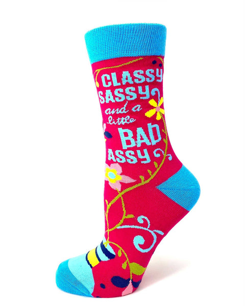 Classy Sassy and a Little Bad Assy Women's Crew Socks - Fab Daz