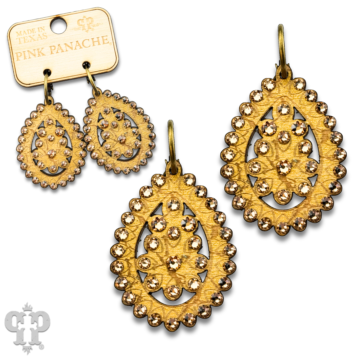 Santa Fe teardrop earring, small size: Light Colorado Or Pearl White PP