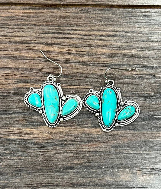 Western Cactus 1.2”Turquoise Earrings 722692 Isac
