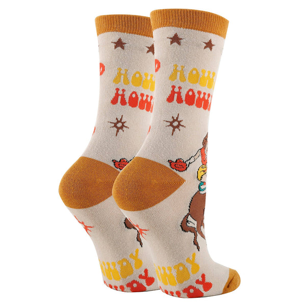 Saddle Up | Women's Western Fun Saying Cowgirl Crew Socks Oooh Yeah sock