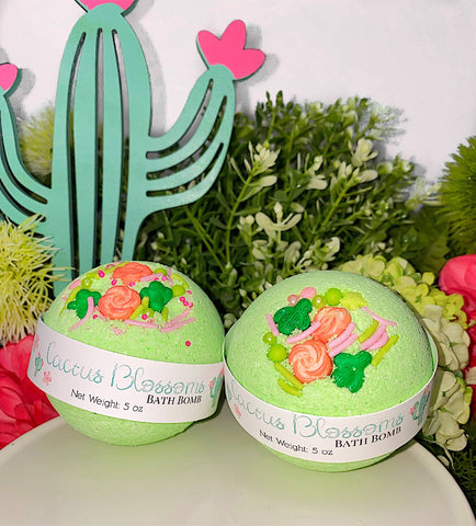 Cactus Round Bath Bomb Summer Time Skincare Mandatory Me Time