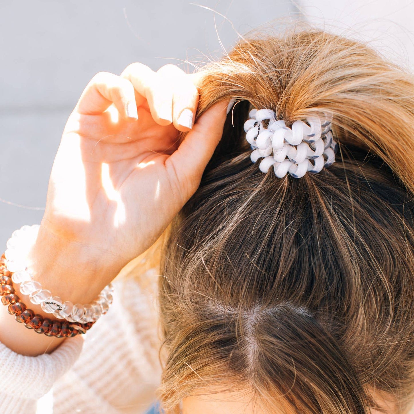 Spiral Hair Coils | Large | Coconut White Hair Ties: Large
