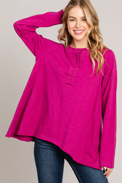 Everyday Fall/Winter Flowy Women's Top Cotton Bleu