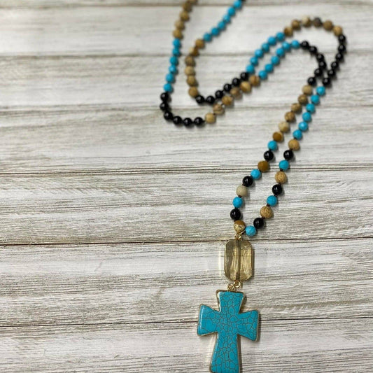 CHW Boho Cross Pendant Necklace