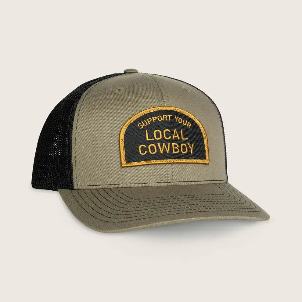 Support Your Local Cowboy Trucker Hat Olive/ Black