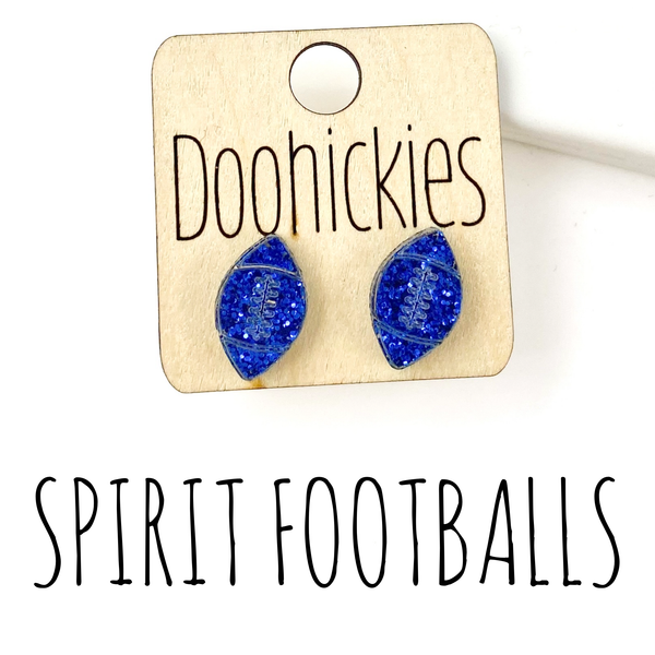 Football Stud Earrings: Maroon Glitter Doohickie