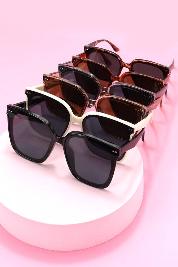 ACETATE SQUARE CATEYE SUNGLASSES SET | 40SG813-12 Pack: Assorted
