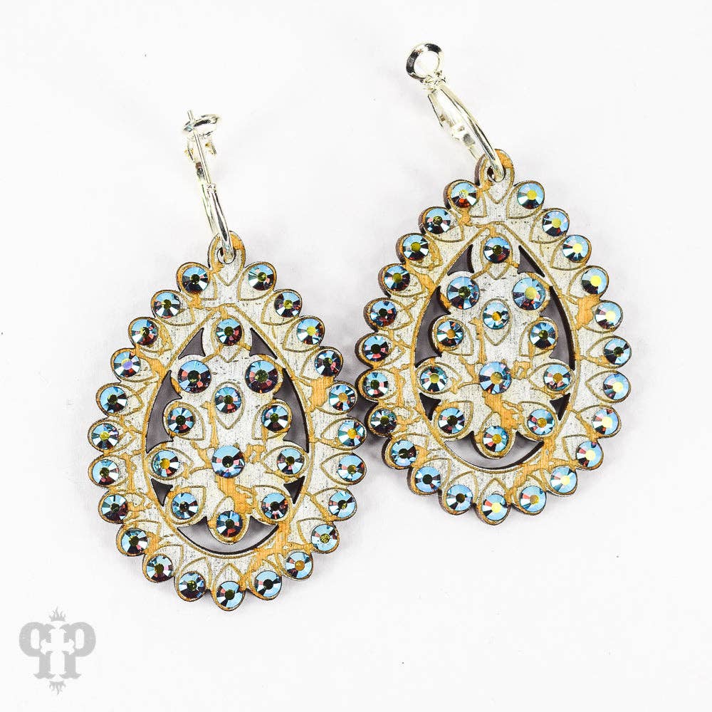 Santa Fe teardrop earring, small size: Light Colorado Or Pearl White PP