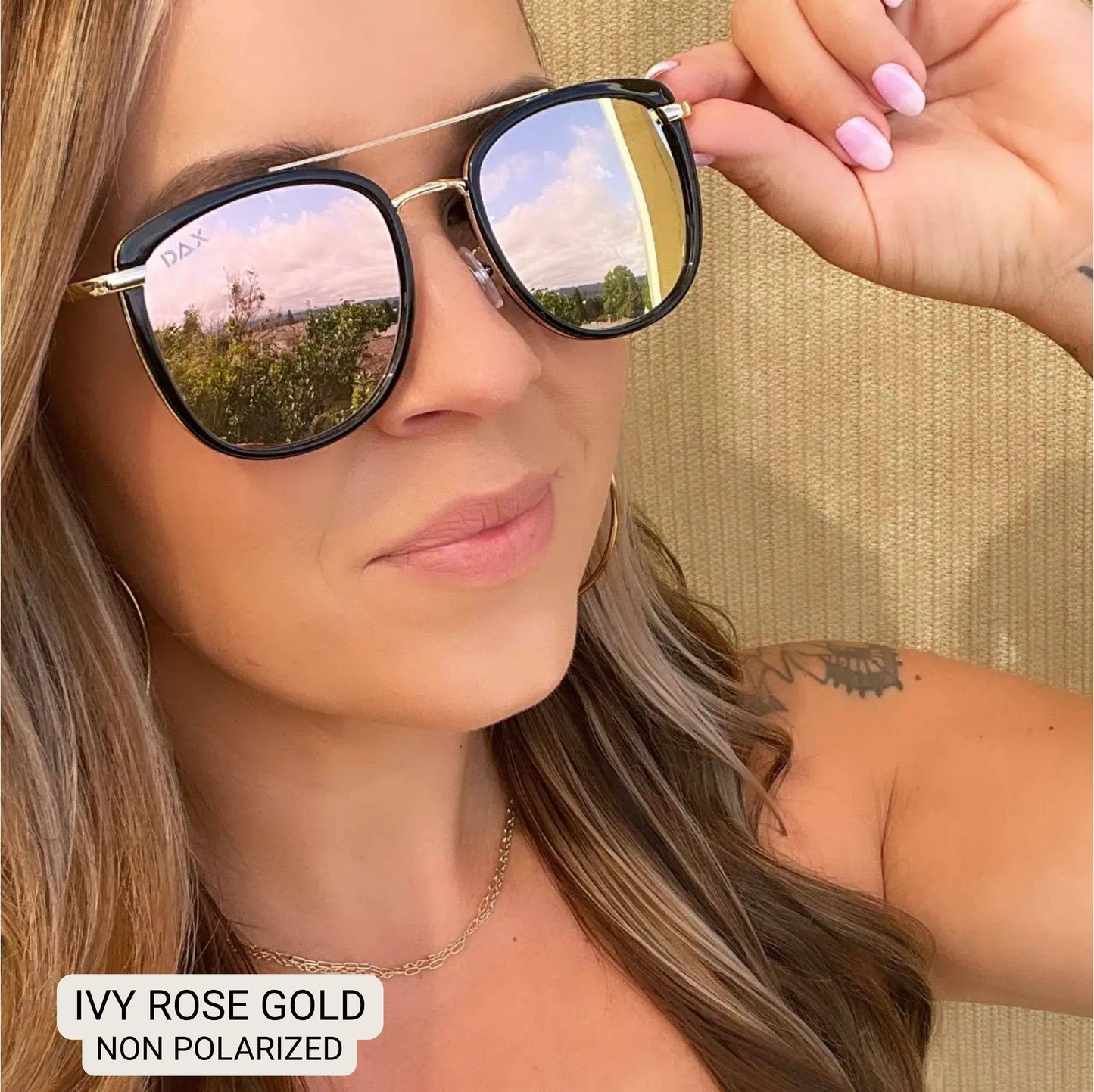 Ivy - Women's Oversized Square Sunglasses: MARBLE Fl Dax