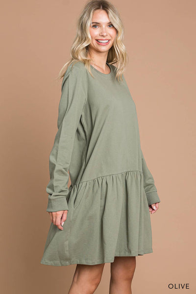 Women's Washed Cotton French Terry Dress