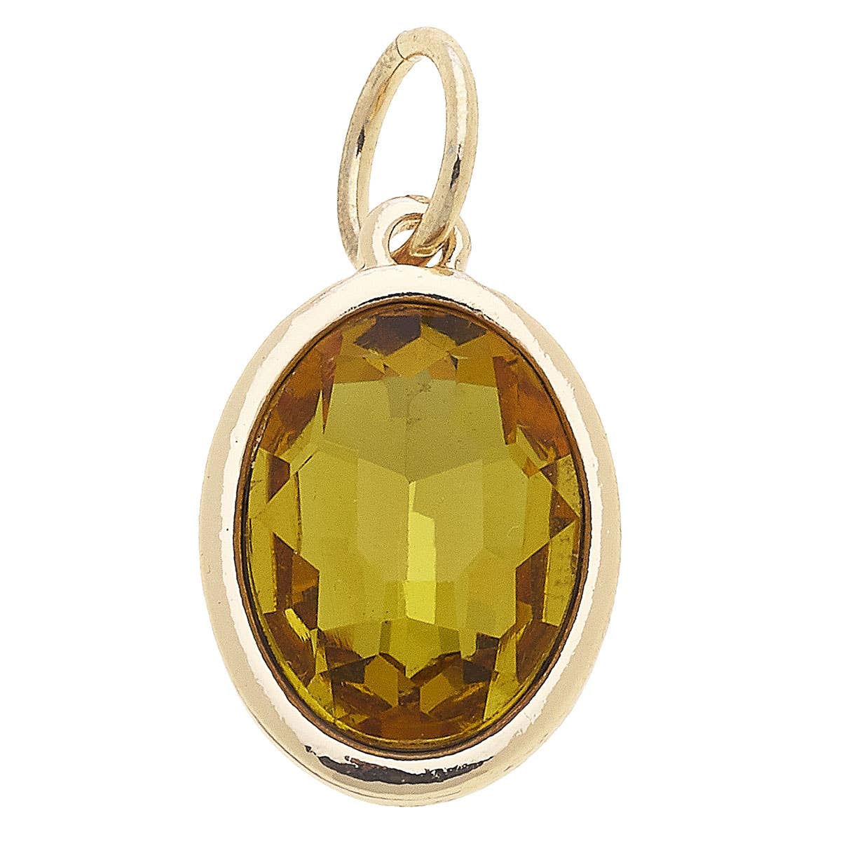 Glass Birthstone Charm: April / "Diamond" Clear canvas