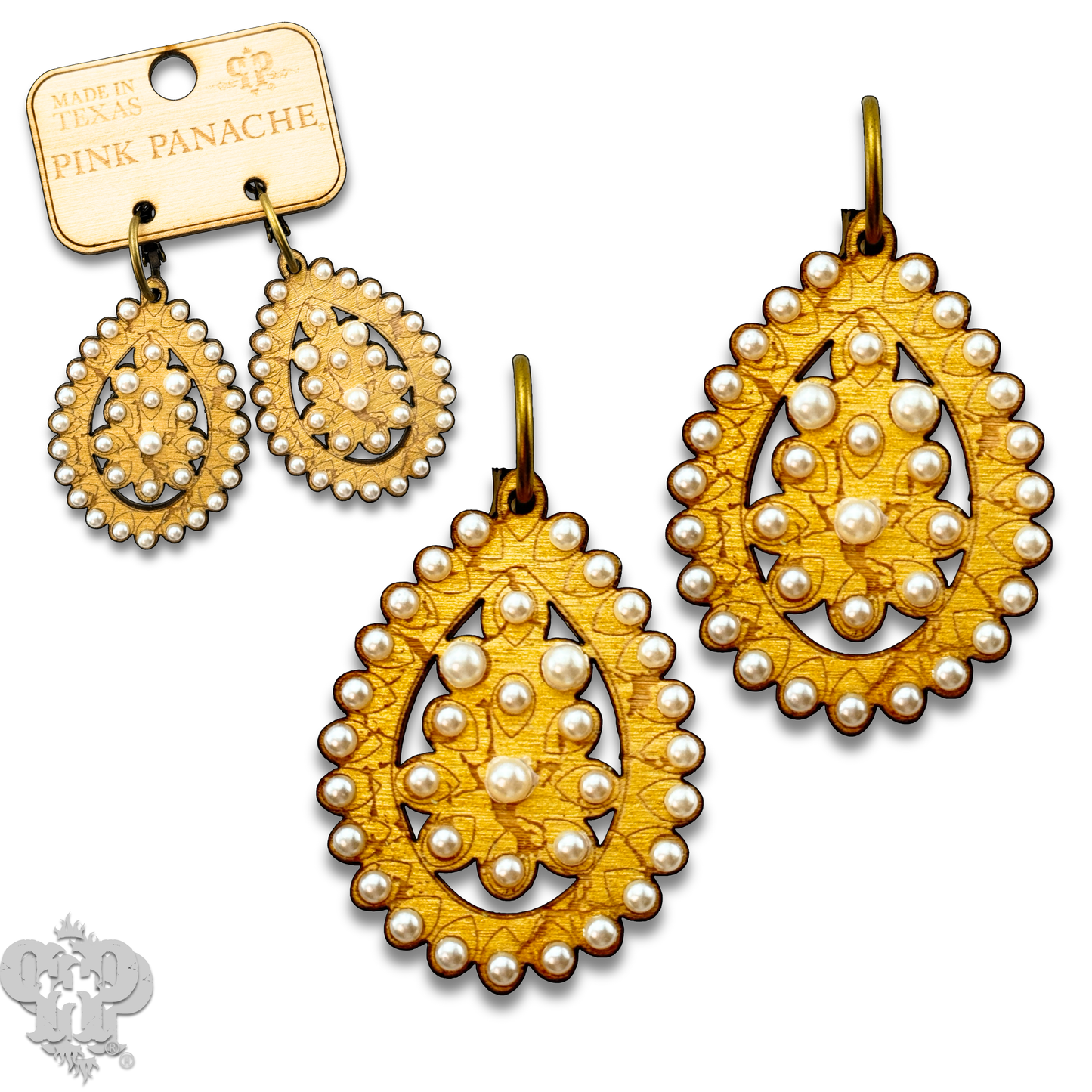 Santa Fe teardrop earring, small size: Light Colorado Or Pearl White PP