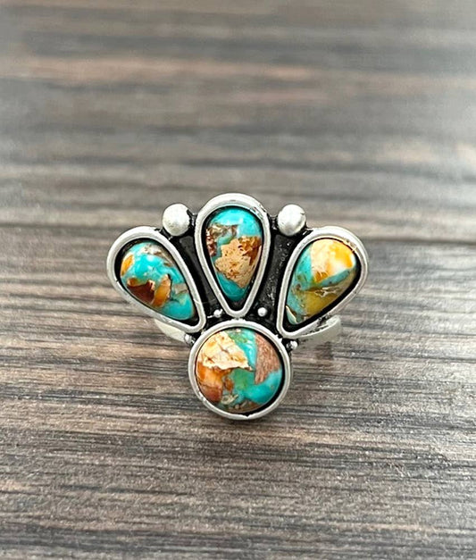 Navajo Gemstone Adjustable Ring 750529 Isac