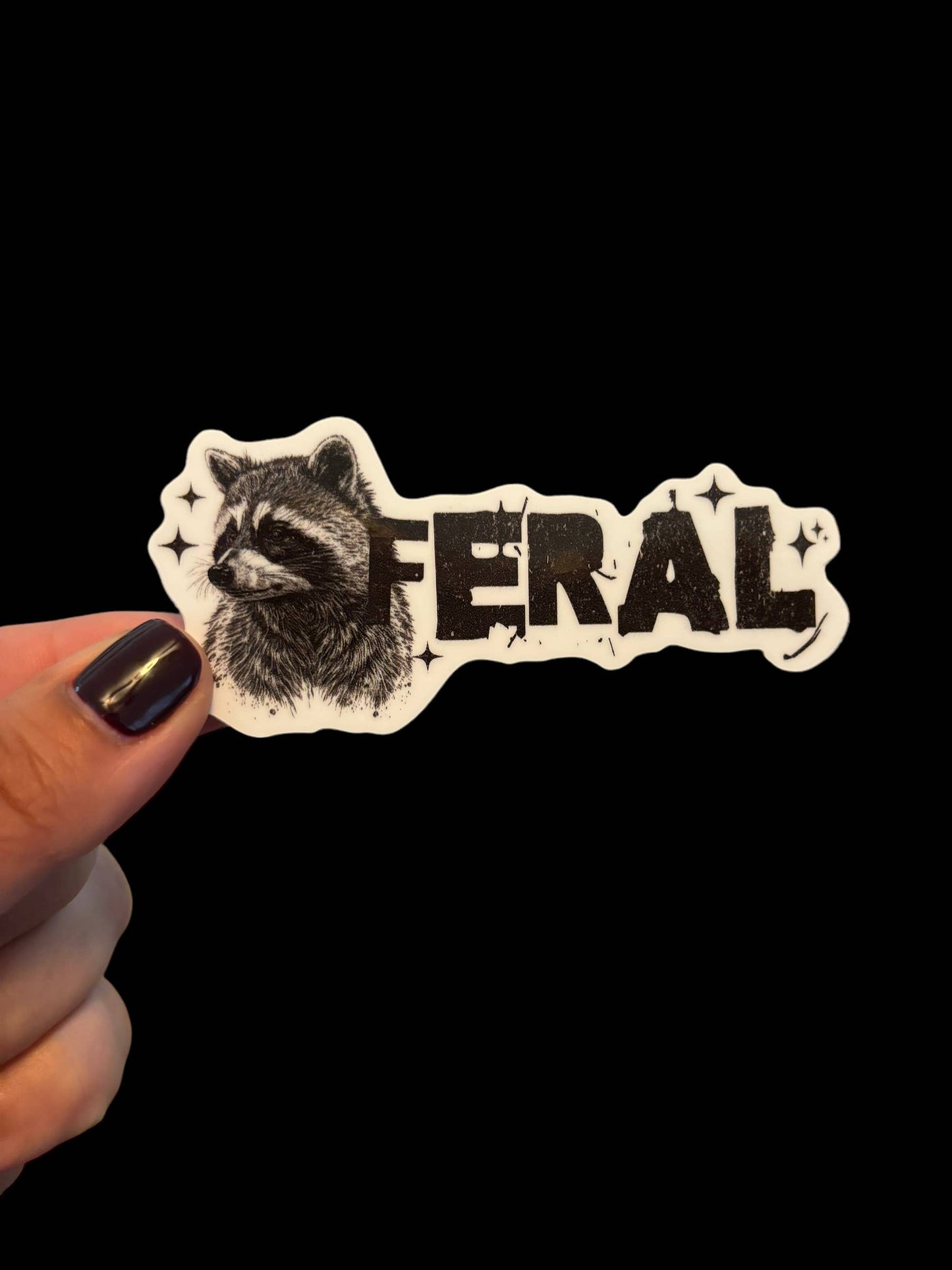 Feral raccoon Vinyl Sticker 
