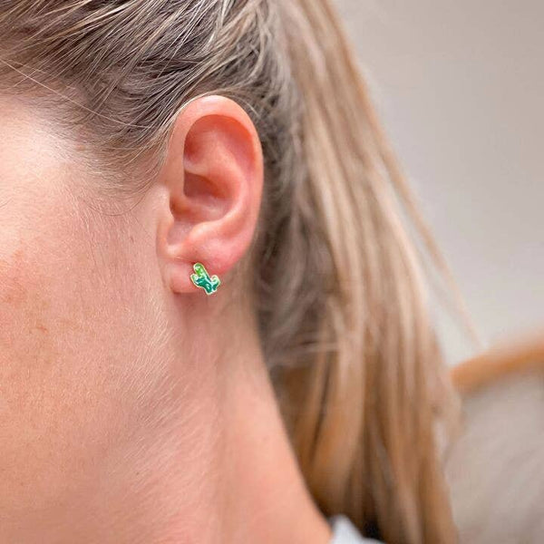 Cacti Enamel Stud Earrings Prep Obsessed