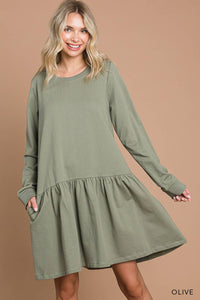 Women's Washed Cotton French Terry Dress