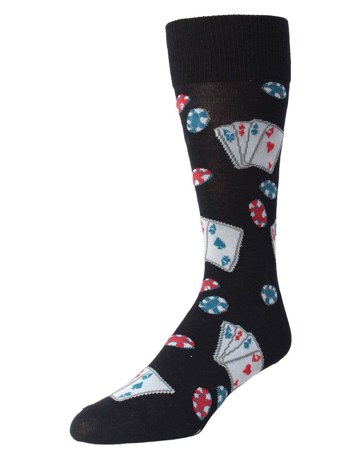 MeMoi Poker Face Playing Card  Mens Socks: Crockery / 10-13 Inf Class
