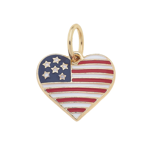 I Heart America Charm in Red, White, & Blue Canvas