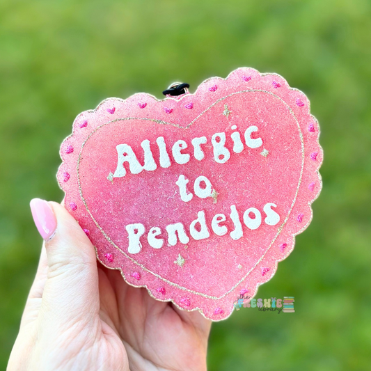 Allergic to Pendejos Lace Heart Car Freshie