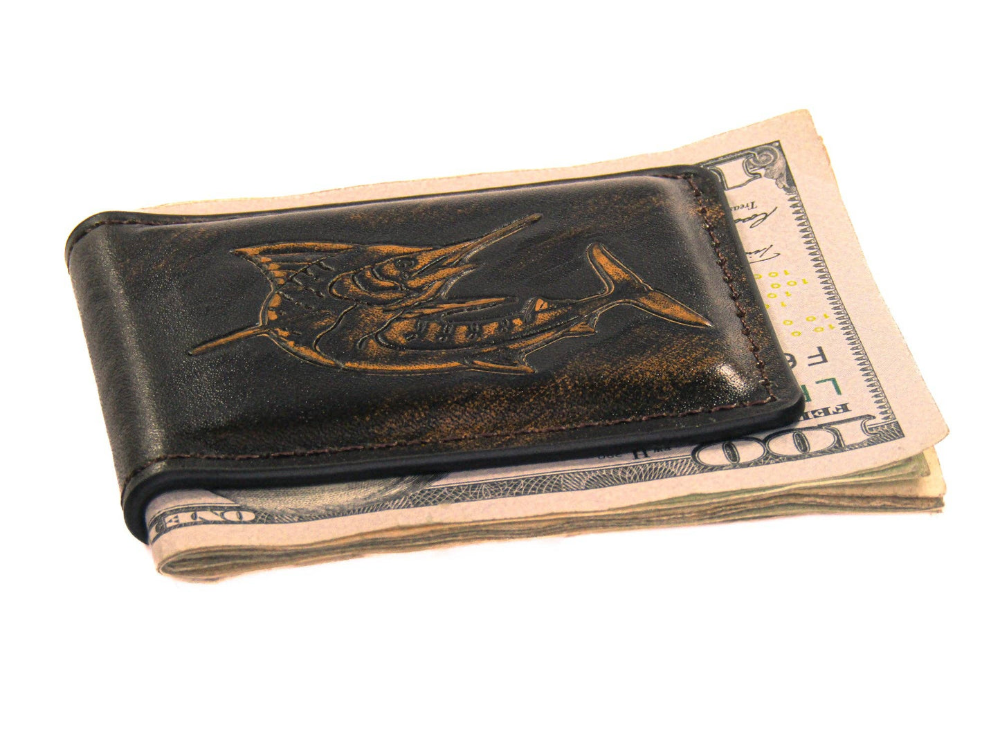 Marlin Burnished Leather Zep Money Clip
