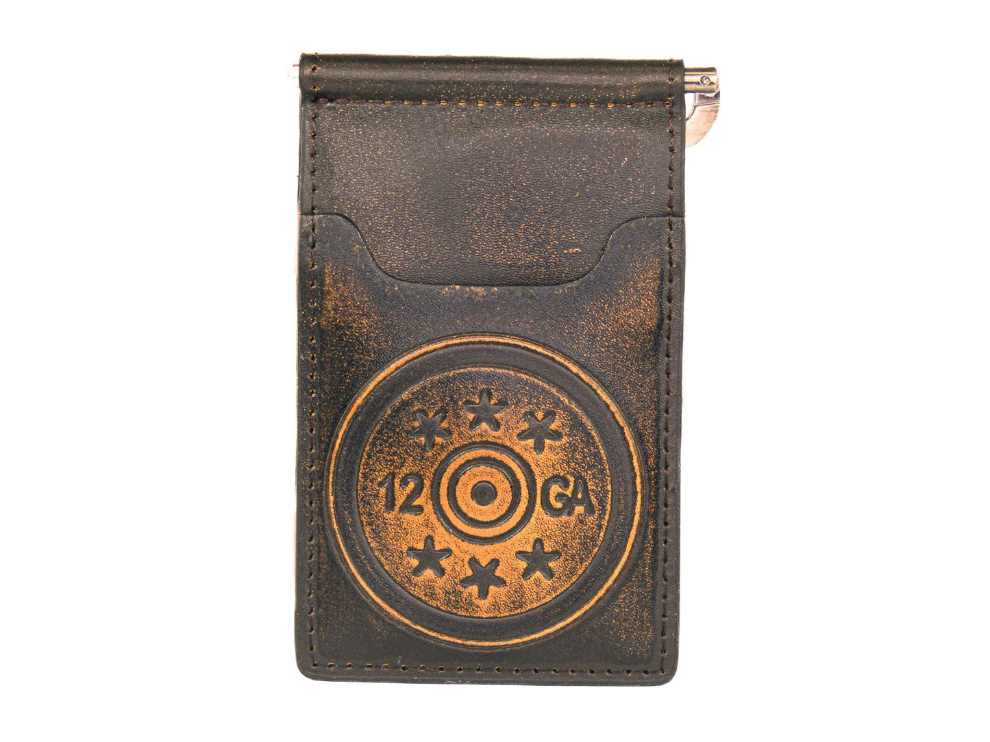 Shotshell Zep Burnished Leather Front Pocket Clip Wallet