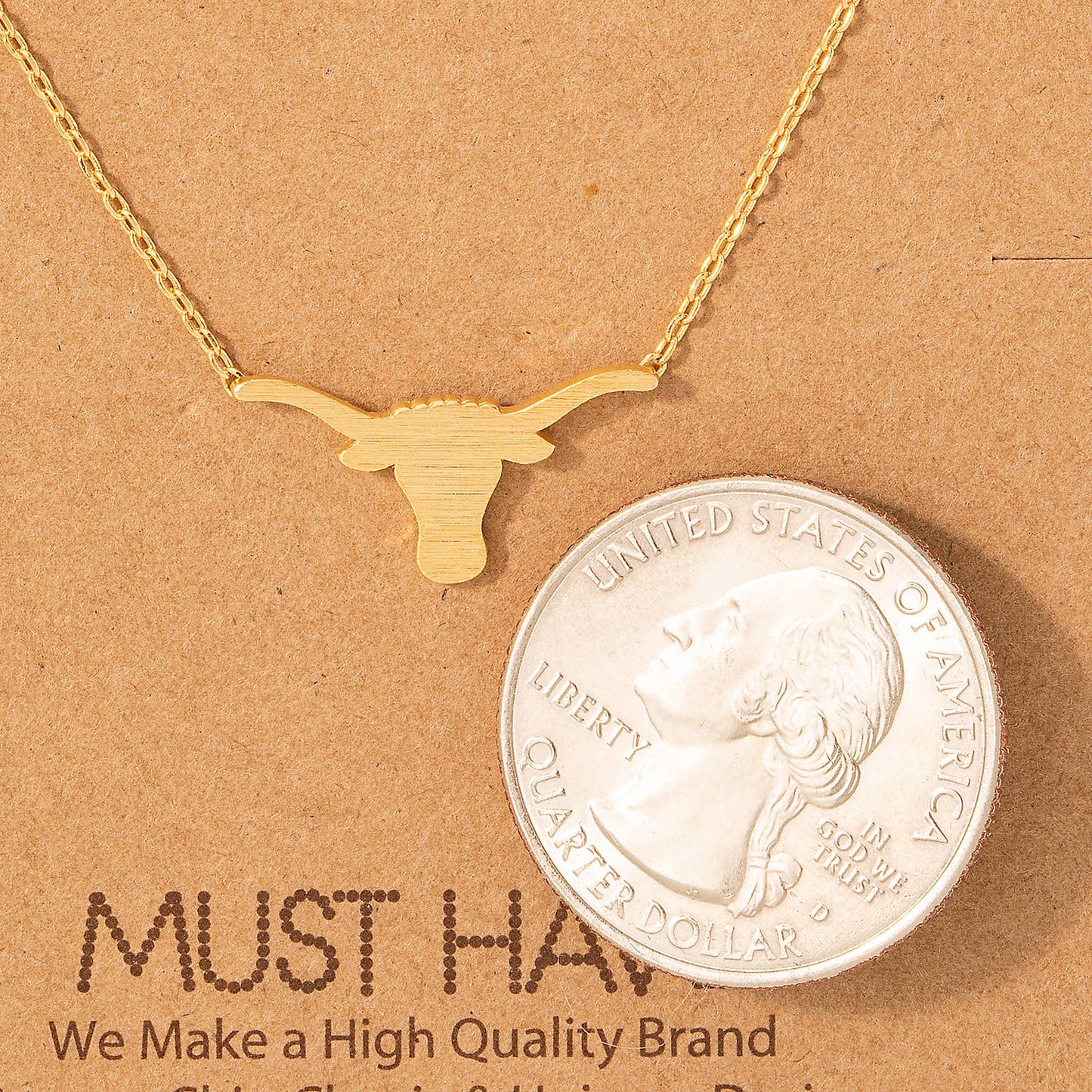 Dainty Bull Head Pendant Necklace: G