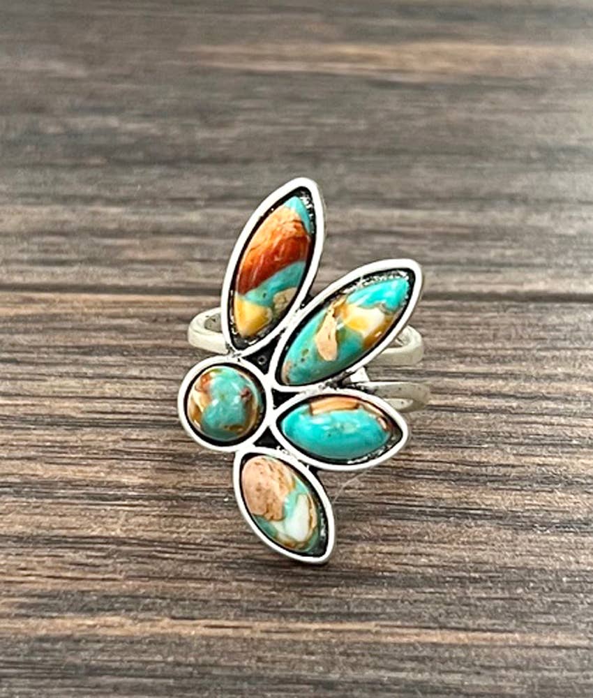 750531, Gemstone Adjustable Ring