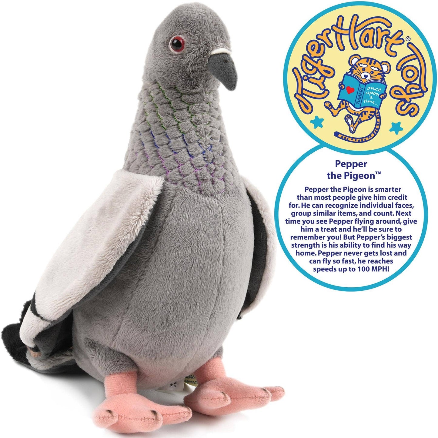 Pepper The Pigeon - 8.5 Inch Stuffed Animal Plush Bird Viahart