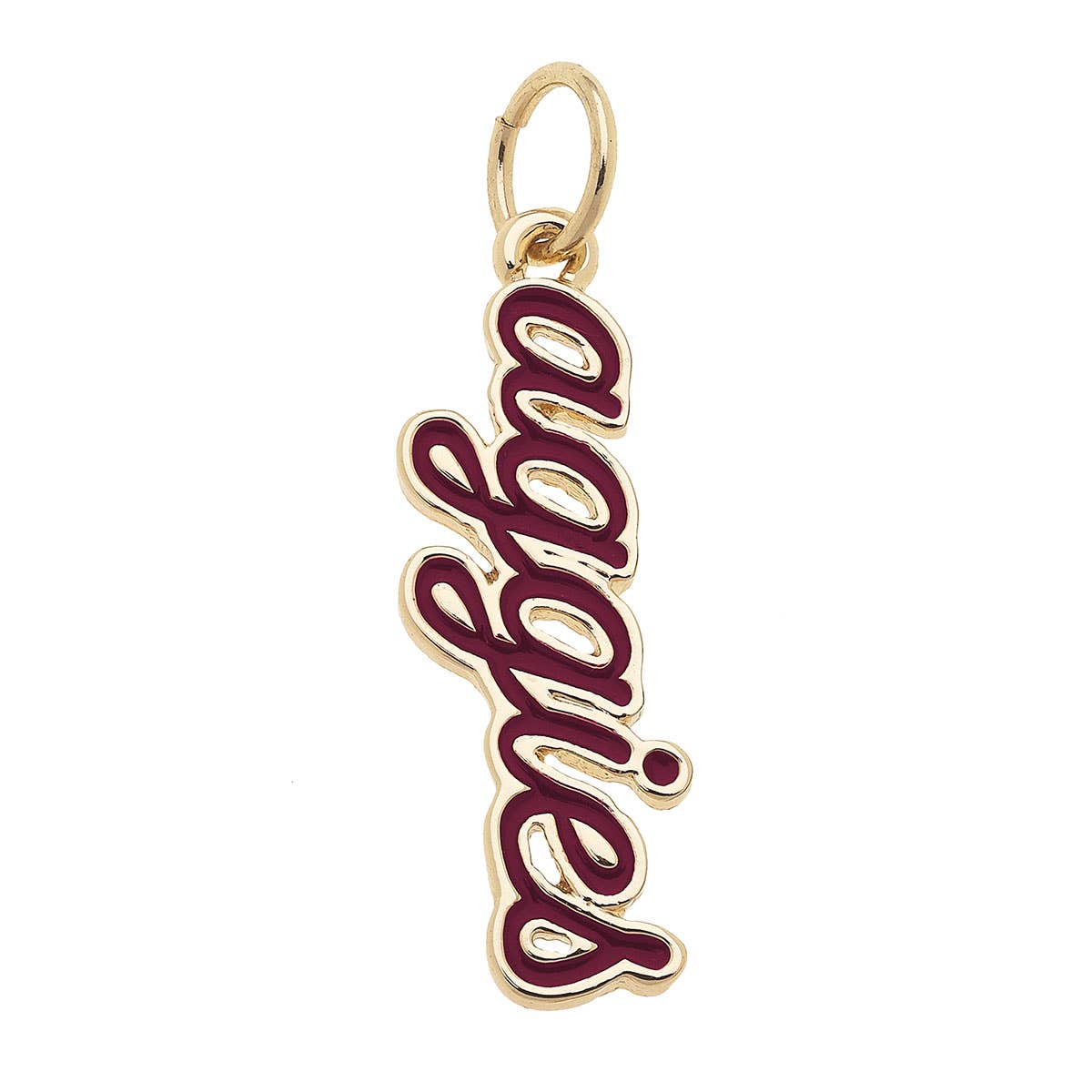 Texas A&M Aggies Enamel Script Charm Canvas