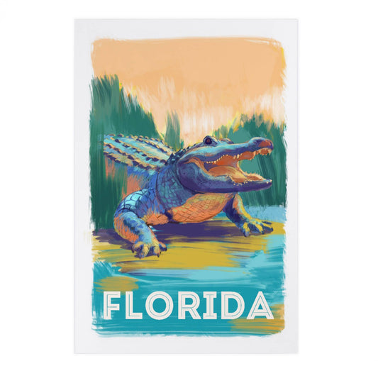 PREMIUM POSTCARDS Florida, Alligator, Vivid