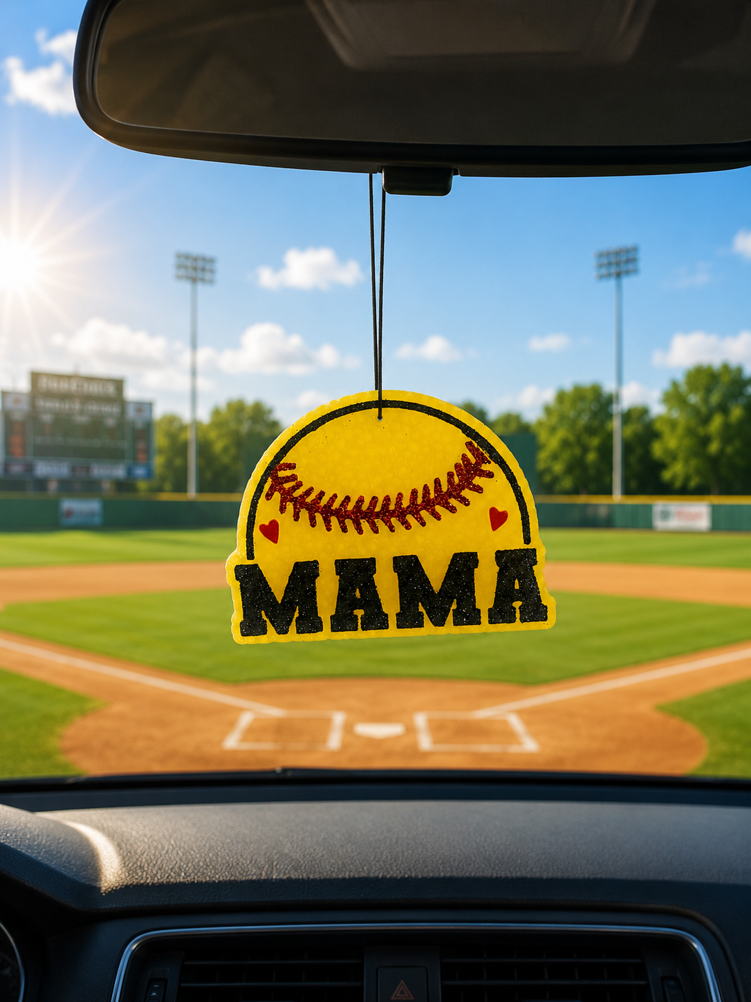Baseball or Softball Mama Car Freshie : Baseball- White