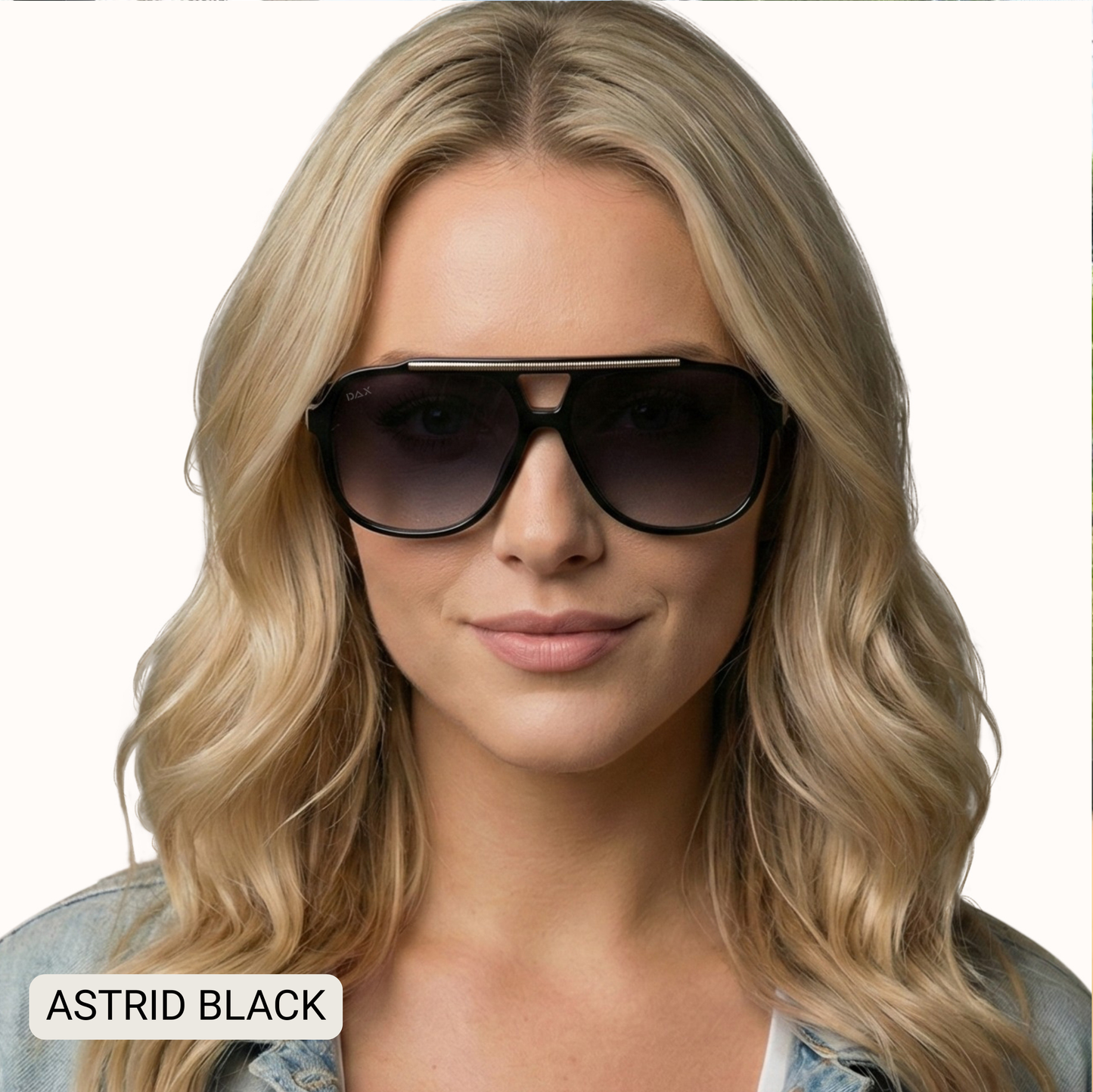 Astrid - Women's Oversized Aviator Sunglasses: Black Fl Dax