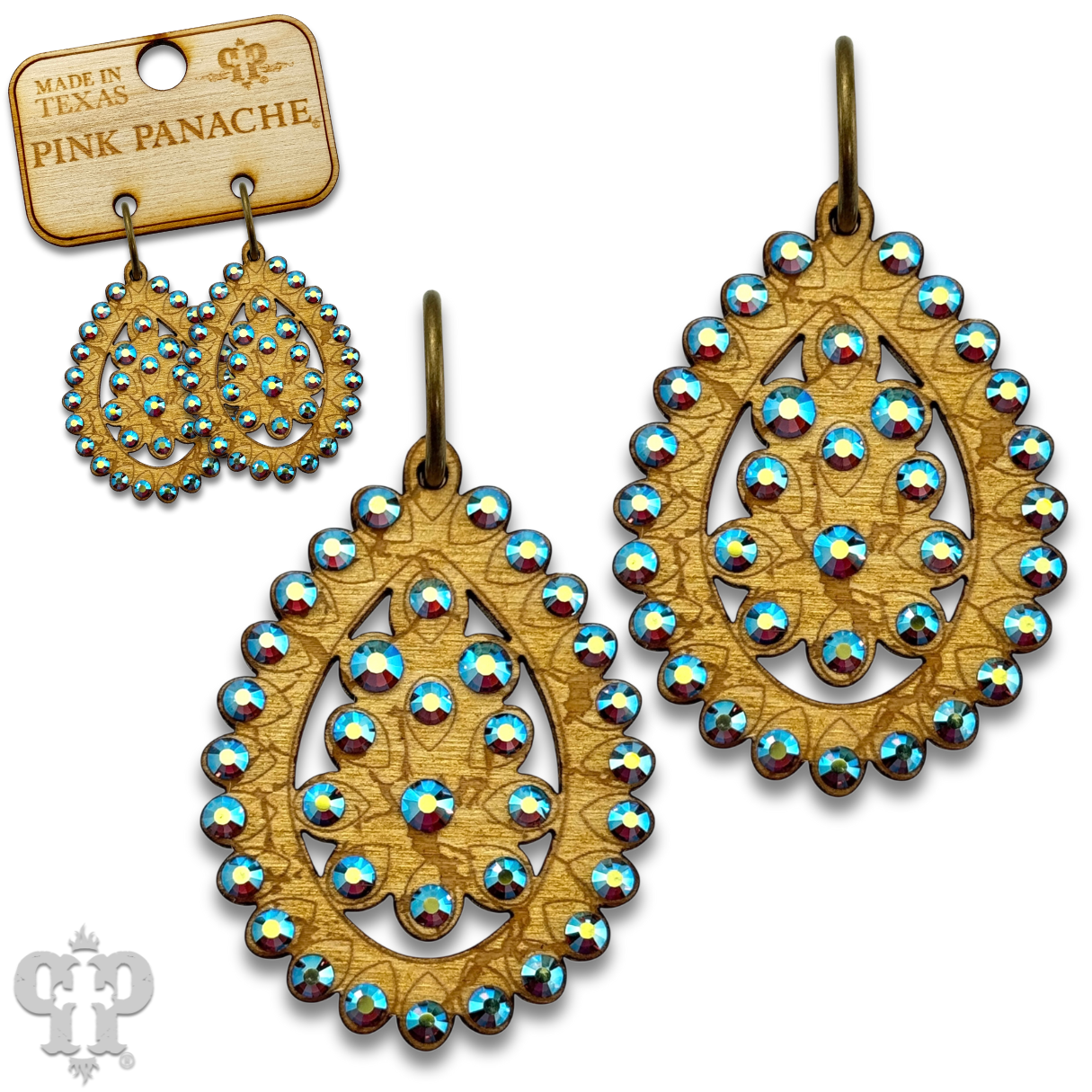 Santa Fe teardrop earring, small size: Light Colorado Or Pearl White PP