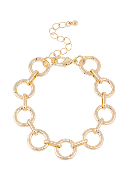 Juliette Charm Collector Bracelet Base in Shiny Gold Canvas