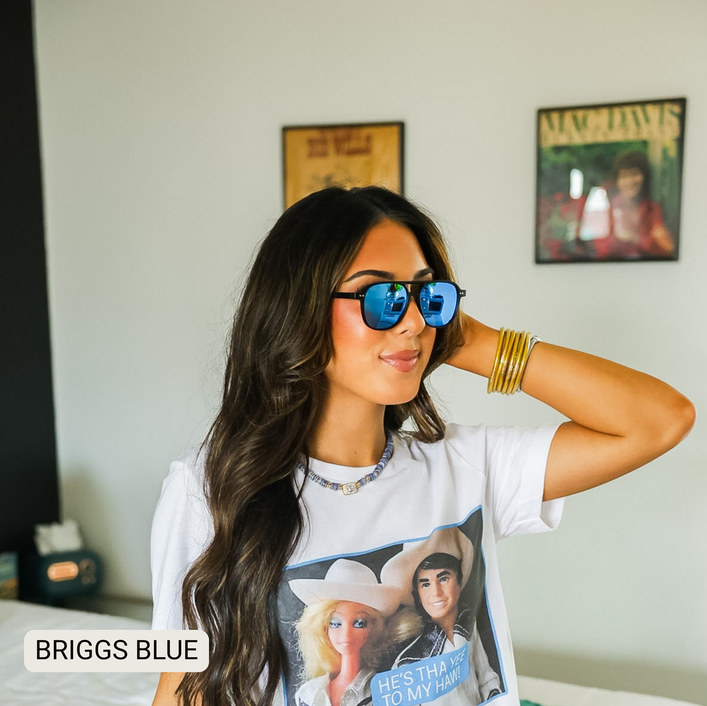 Briggs - Women's Polarized Small/ Medium Aviator: Black Gradient Fl/Tx