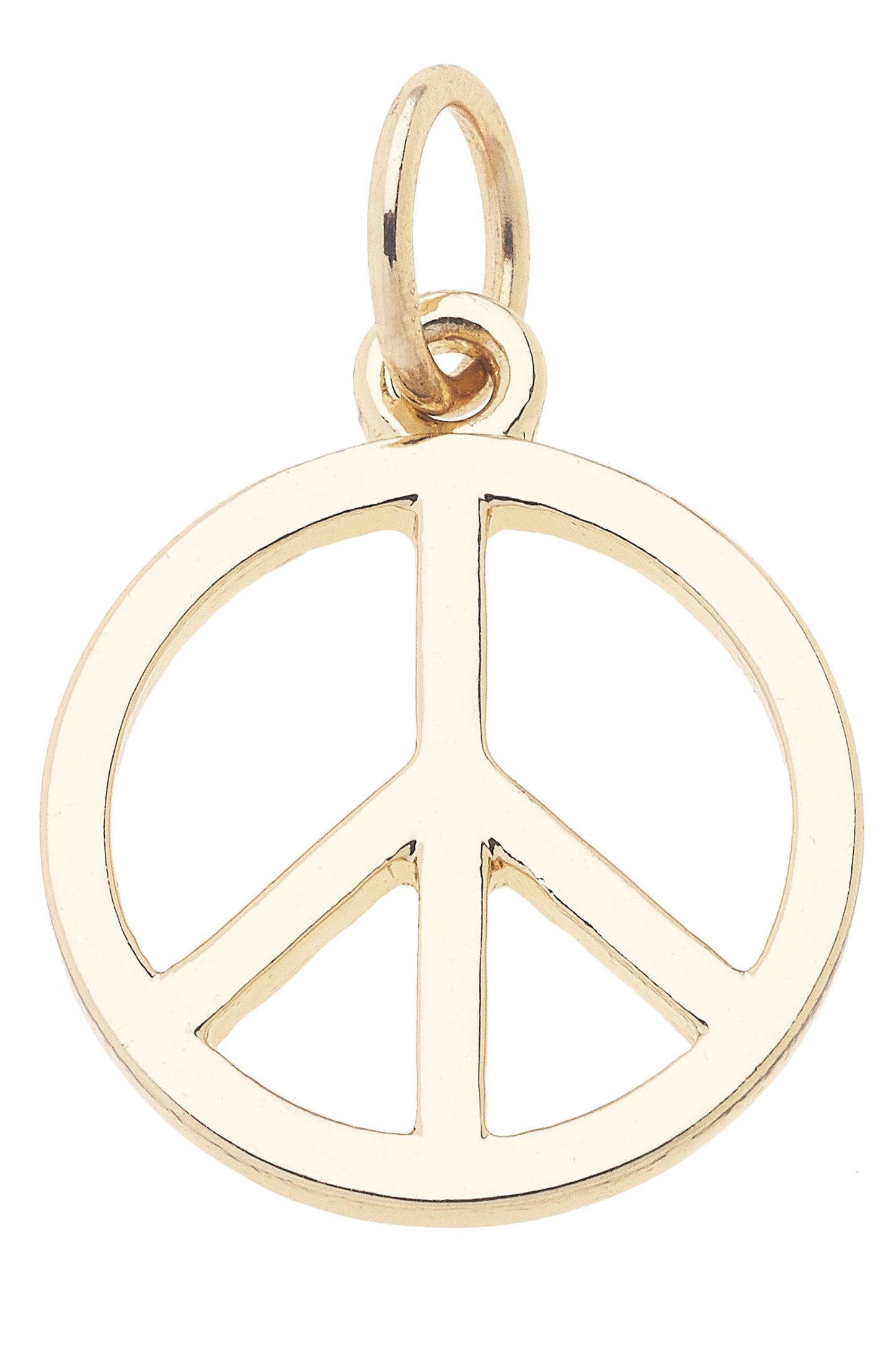 Peace Sign Charm in Shiny Gold