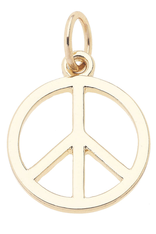 Peace Sign Charm in Shiny Gold
