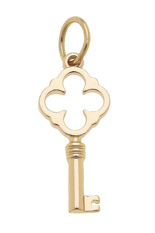 Skeleton Key Charm in Shiny Gold Canvas
