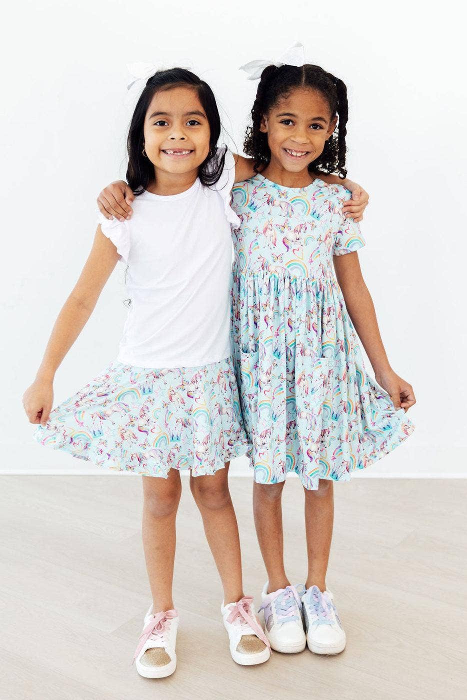 Unicorn Queen S/S Pocket Twirl Dress: Mila Fl