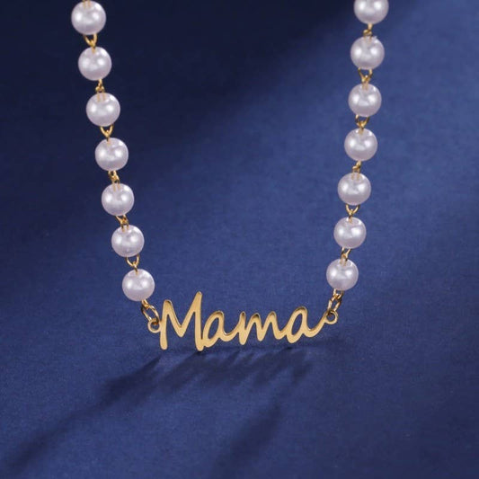 18K STAINLESS STEEL TARNISH FREE MAMA NECKLACE | Gold