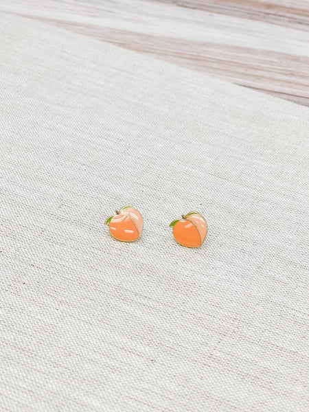 Peach Enamel Stud Earrings Prep obsessed