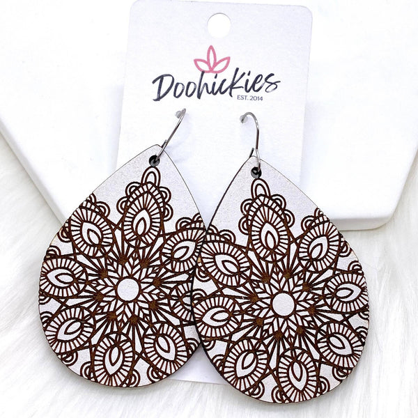 2.5" Mandala Embossed Wood -Earrings Doohickie