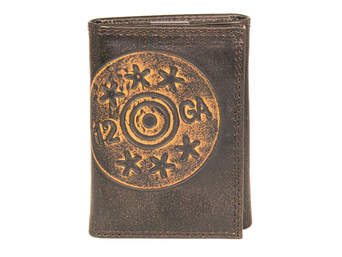 Shotshell Burnished Leather Zep Trifold Wallet