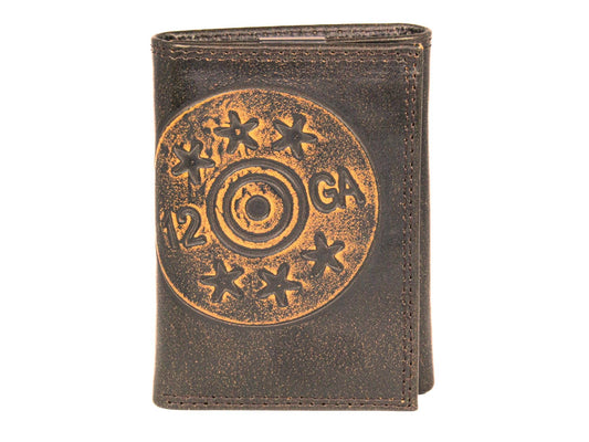 Shotshell Burnished Leather Zep Trifold Wallet