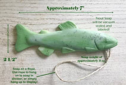 Trout Fish Soap on a Rope, Fishing Gifts, Gifts for Men